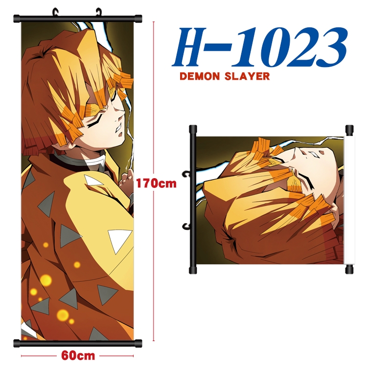 Demon Slayer Kimets Black plastic rod cloth hanging canvas painting 60x170cm H-1023