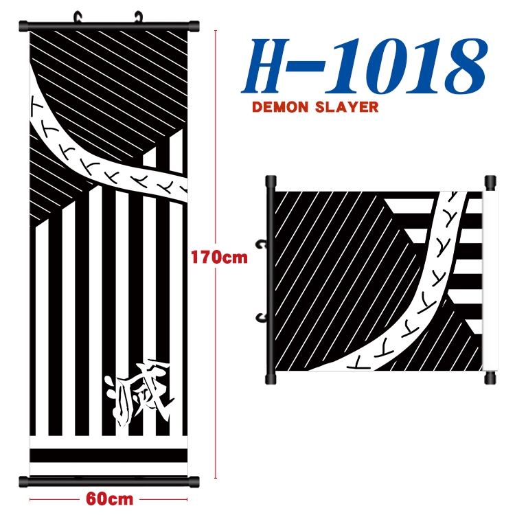 Demon Slayer Kimets Black plastic rod cloth hanging canvas painting 60x170cm H-1018