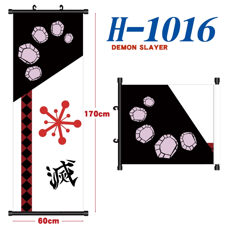 Demon Slayer Kimets Black plastic rod cloth hanging canvas painting 60x170cm H-1016