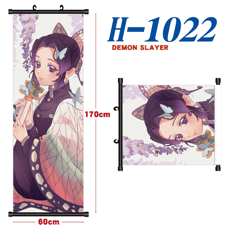 Demon Slayer Kimets Black plastic rod cloth hanging canvas painting 60x170cm H-1022