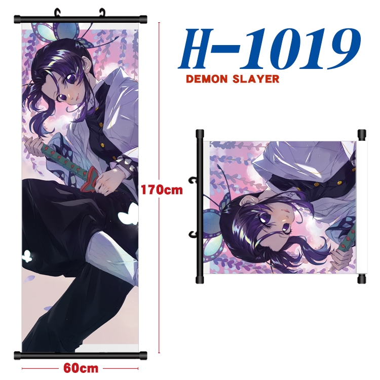 Demon Slayer Kimets Black plastic rod cloth hanging canvas painting 60x170cm H-1019