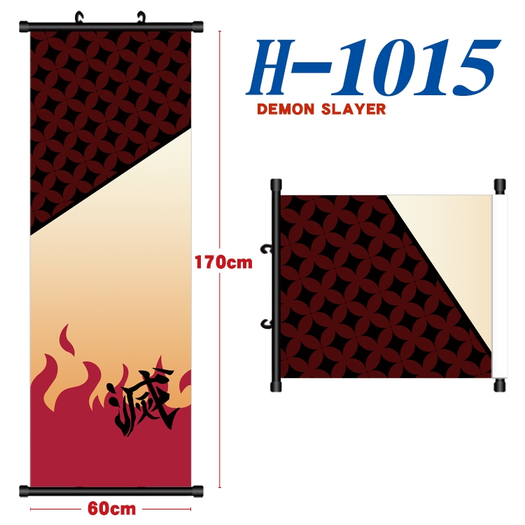 Demon Slayer Kimets Black plastic rod cloth hanging canvas painting 60x170cm H-1015