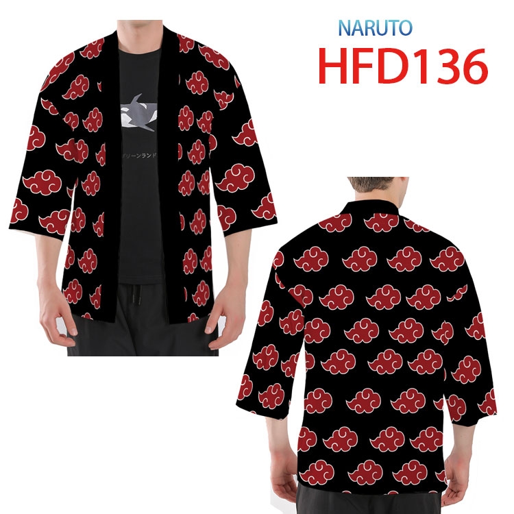 Naruto Anime peripheral full-color short kimono from S to 4XL  HFD 136