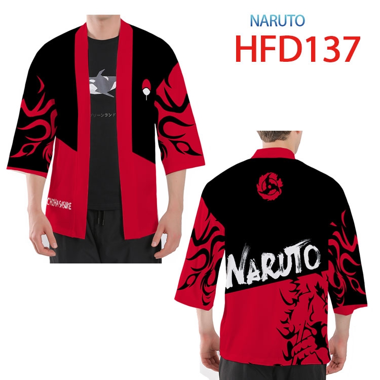 Naruto Anime peripheral full-color short kimono from S to 4XL  HFD 137