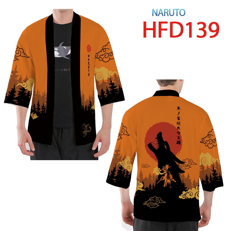 Naruto Anime peripheral full-color short kimono from S to 4XL HFD 139