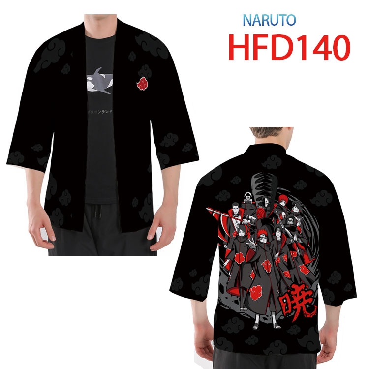 Naruto Anime peripheral full-color short kimono from S to 4XL HFD 140
