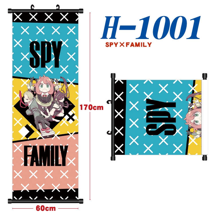 SPY×FAMILY Black plastic rod cloth hanging canvas painting 60x170cm H-1001