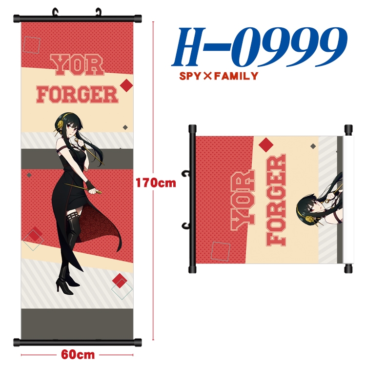 SPY×FAMILY Black plastic rod cloth hanging canvas painting 60x170cm H-0999