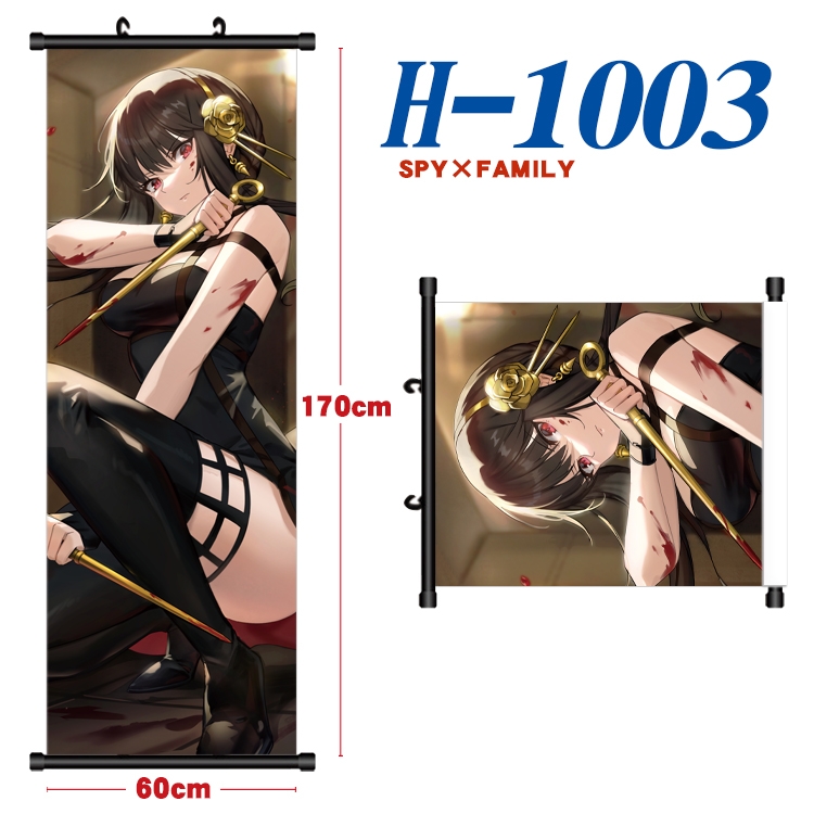 SPY×FAMILY Black plastic rod cloth hanging canvas painting 60x170cm H-1003