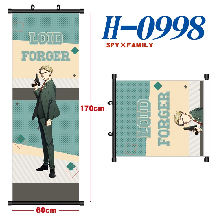 SPY×FAMILY Black plastic rod cloth hanging canvas painting 60x170cm H-0998