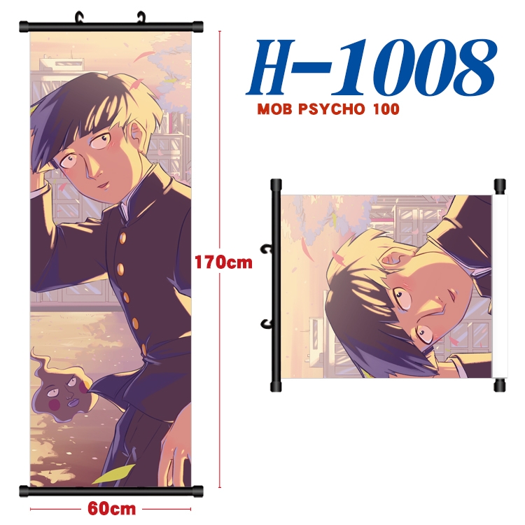 Mob Psycho 100 Black plastic rod cloth hanging canvas painting 60x170cm H-1008