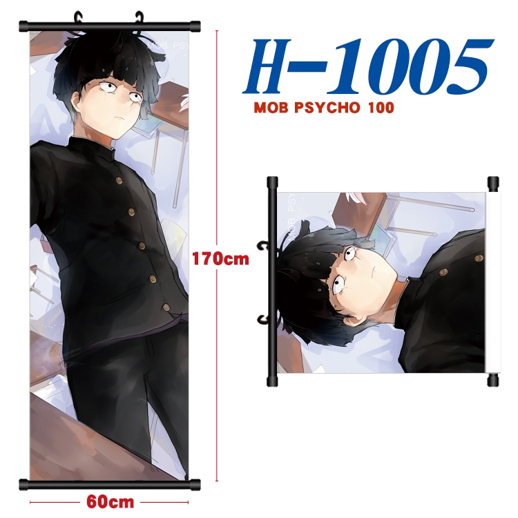 Mob Psycho 100 Black plastic rod cloth hanging canvas painting 60x170cm H-1005