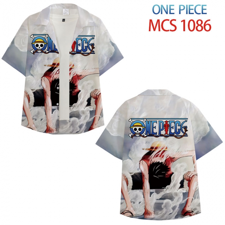 One Piece Anime peripheral full color short-sleeved shirt from XS to 4XL MCS-1086
