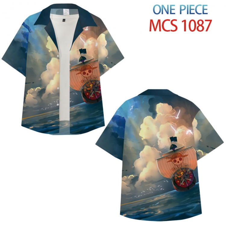 One Piece Anime peripheral full color short-sleeved shirt from XS to 4XL MCS-1087
