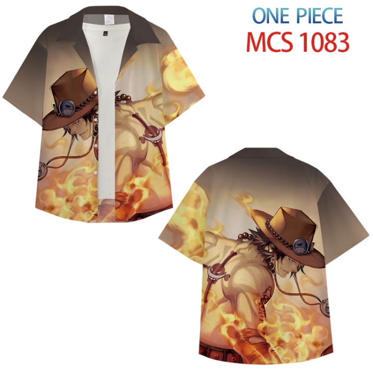 One Piece Anime peripheral full color short-sleeved shirt from XS to 4XL MCS-1083