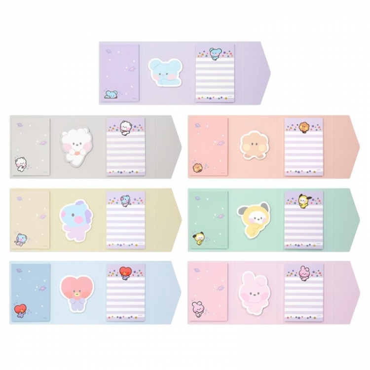 BTS Post-it note paper cartoon baby  a set of 7 price for 5  sets  BLT-006