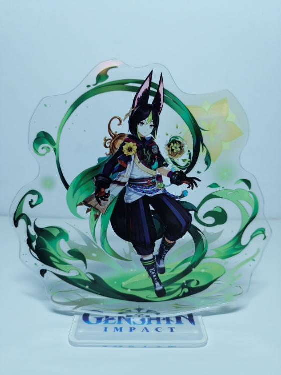 Genshin Impact Anime Laser Acrylic Humanoid  keychain Standing Plates 405