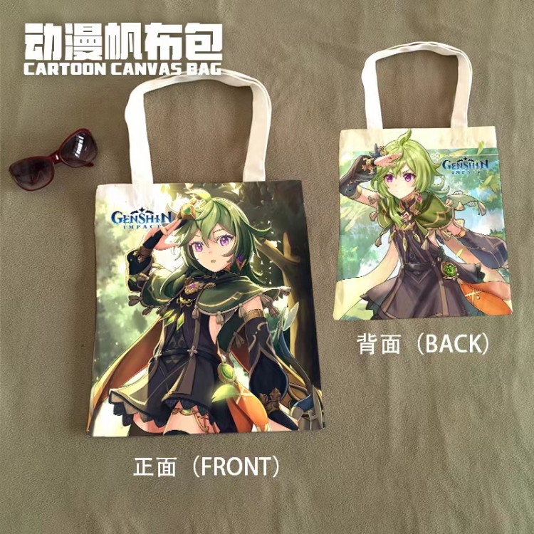 Genshin Impact Anime Canvas Bag Shoulder Shopping Bag 33x37cm 327