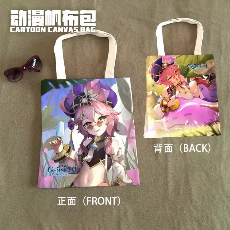 Genshin Impact Anime Canvas Bag Shoulder Shopping Bag 33x37cm 330