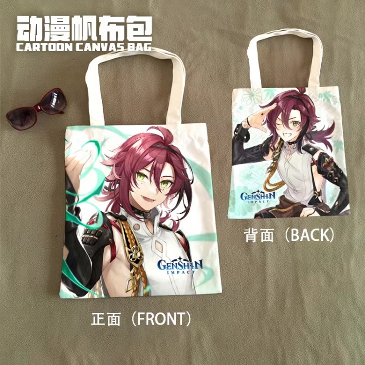 Genshin Impact Anime Canvas Bag Shoulder Shopping Bag 33x37cm 314