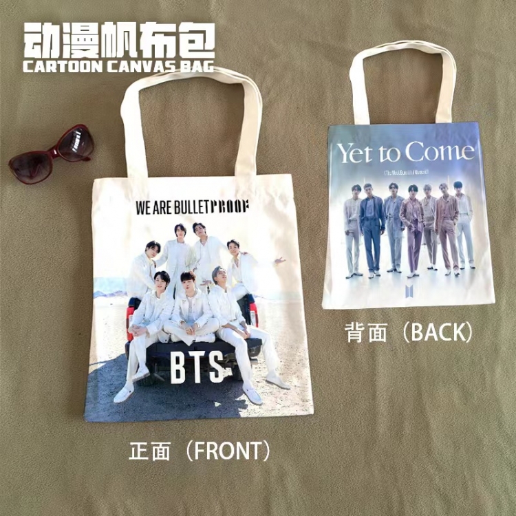BTS Anime Canvas Bag Shoulder Shopping Bag 33x37cm  500
