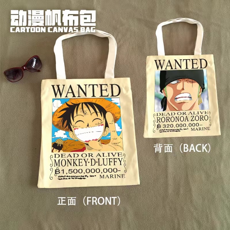 One Piece Anime Canvas Bag Shoulder Shopping Bag 33x37cm 436