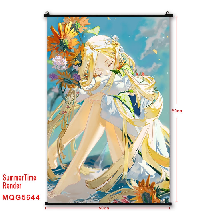 summer time rendering  Anime black Plastic rod Cloth painting Wall Scroll 60X90CM  MQG-5644