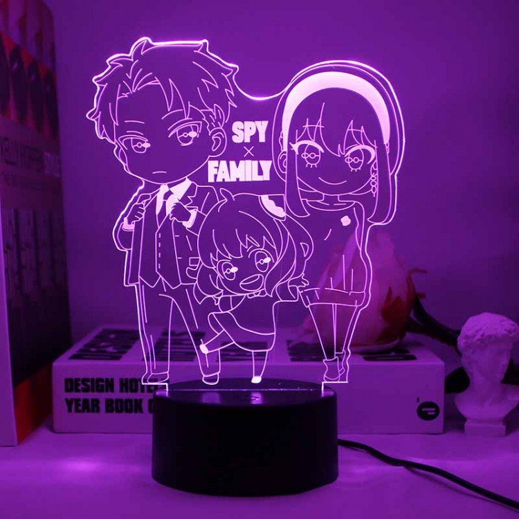 SPY×FAMILY 3D night light USB touch switch colorful acrylic table lamp BLACK BASE  4285