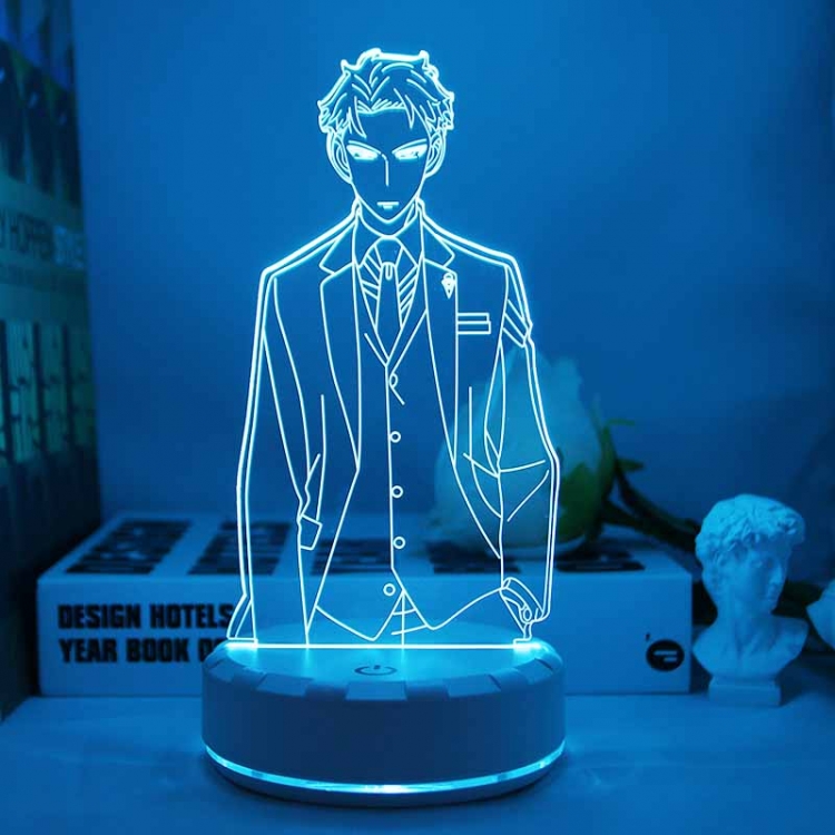 SPY×FAMILY 3D night light USB touch switch colorful acrylic table lamp BLACK BASE 4257