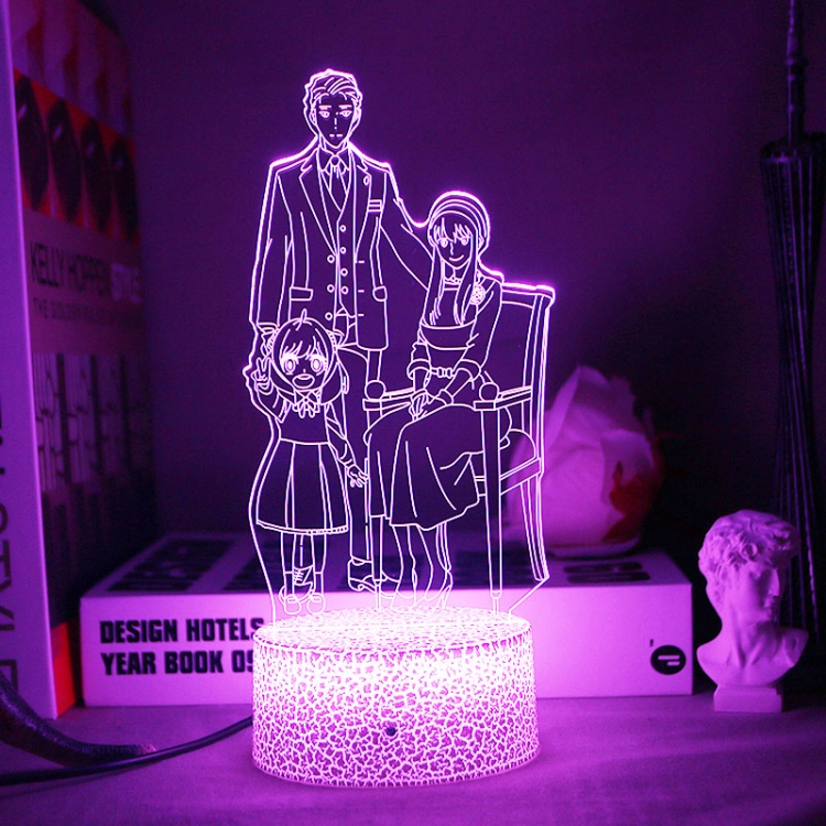 SPY×FAMILY 3D night light USB touch switch colorful acrylic table lamp BLACK BASE 4242