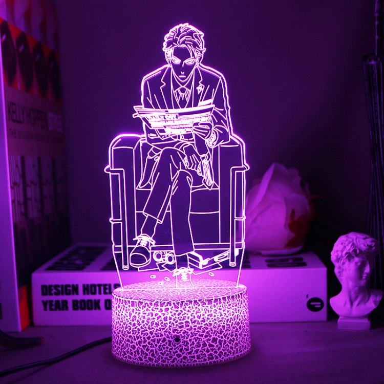 SPY×FAMILY 3D night light USB touch switch colorful acrylic table lamp BLACK BASE 3766