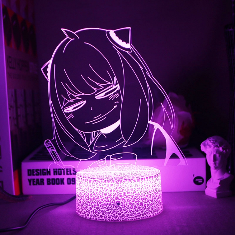 SPY×FAMILY 3D night light USB touch switch colorful acrylic table lamp BLACK BASE  4276