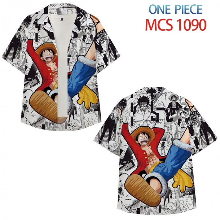 One Piece Anime peripheral full color short-sleeved shirt from XS to 4XL MCS-1090