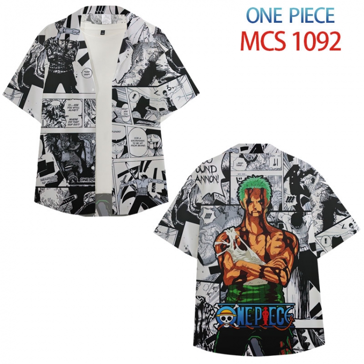 One Piece Anime peripheral full color short-sleeved shirt from XS to 4XL   MCS-1092