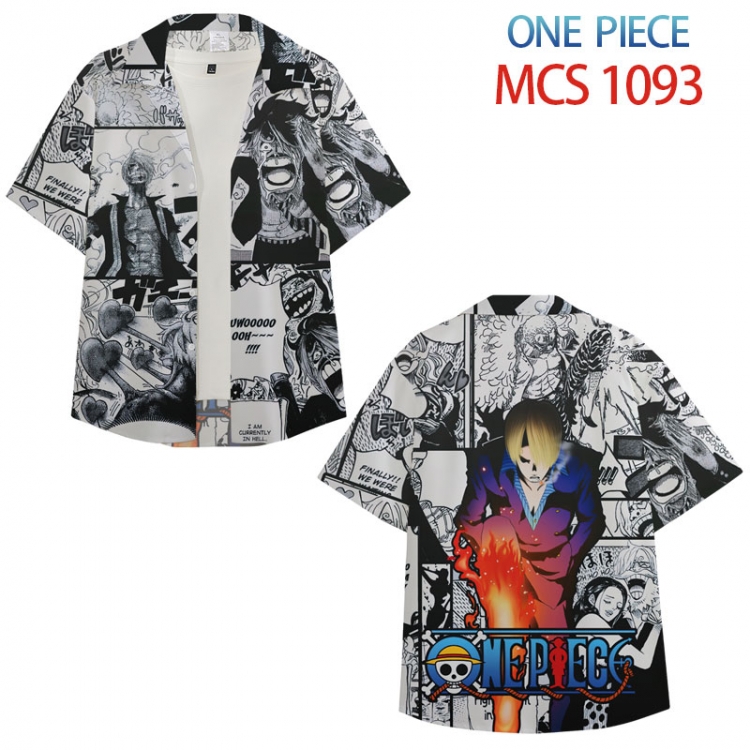 One Piece Anime peripheral full color short-sleeved shirt from XS to 4XL  MCS-1093