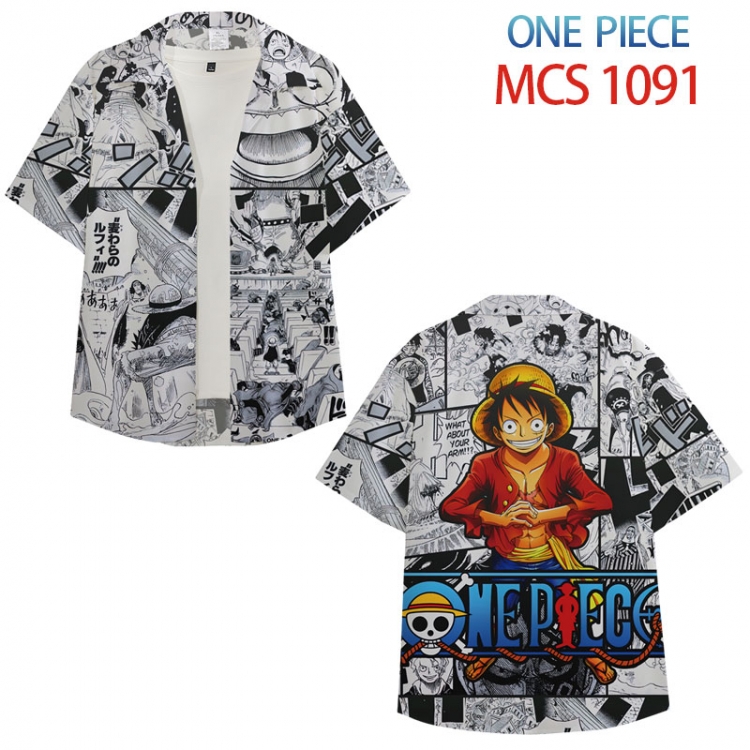 One Piece Anime peripheral full color short-sleeved shirt from XS to 4XL MCS-1091