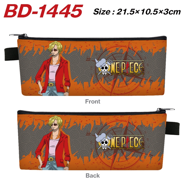 One Piece Anime PU Leather Zipper Pencil Case Stationery Box 21.5X10.5X3CM BD-1445