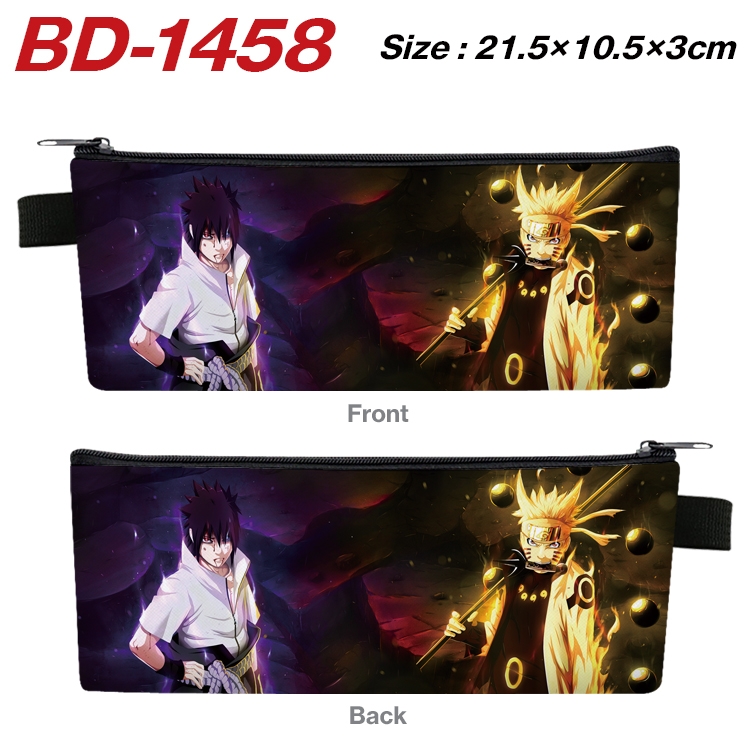 Naruto Anime PU Leather Zipper Pencil Case Stationery Box 21.5X10.5X3CM BD-1458