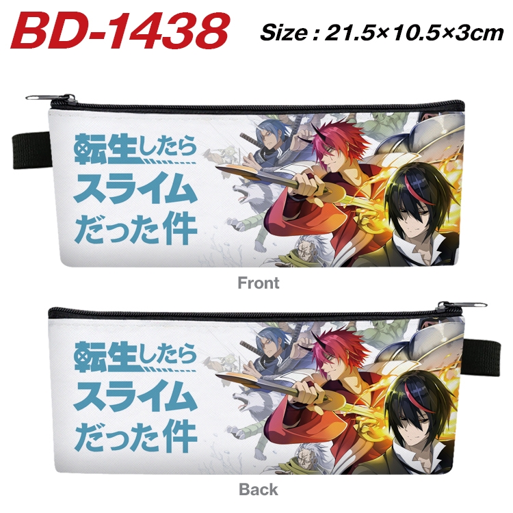 That Time I Got Slim Anime PU Leather Zipper Pencil Case Stationery Box 21.5X10.5X3CM BD-1438