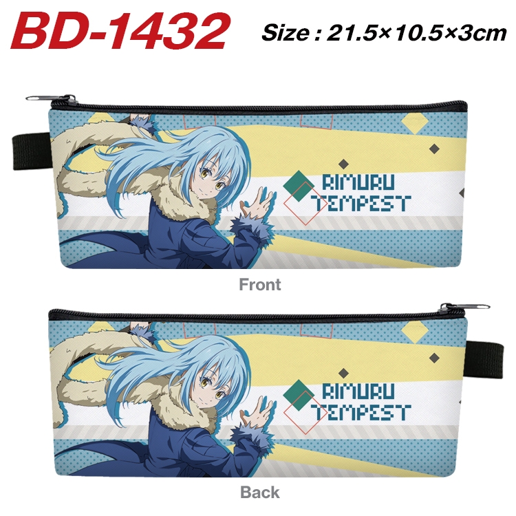 That Time I Got Slim Anime PU Leather Zipper Pencil Case Stationery Box 21.5X10.5X3CM BD-1432