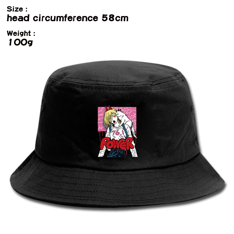 chainsaw man Anime canvas fisherman hat sun hat 58cm