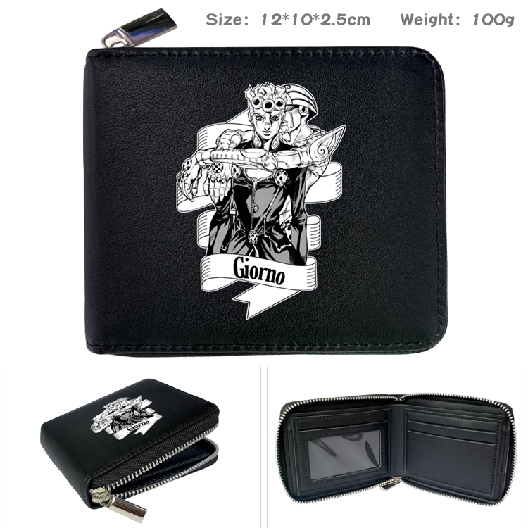 JoJos Bizarre Adventure Anime Full Color Short All Inclusive Zipper Wallet 10x12x2.5cm