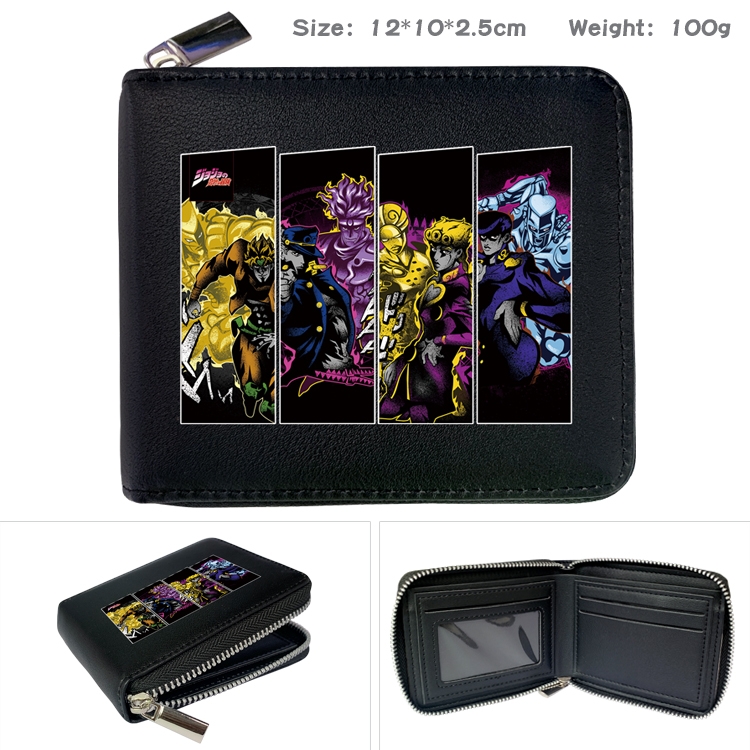 JoJos Bizarre Adventure Anime Full Color Short All Inclusive Zipper Wallet 10x12x2.5cm