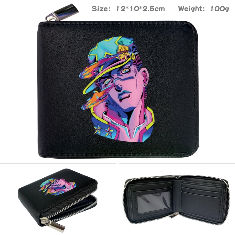 JoJos Bizarre Adventure Anime Full Color Short All Inclusive Zipper Wallet 10x12x2.5cm