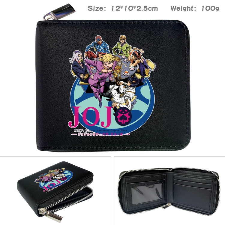 JoJos Bizarre Adventure Anime Full Color Short All Inclusive Zipper Wallet 10x12x2.5cm