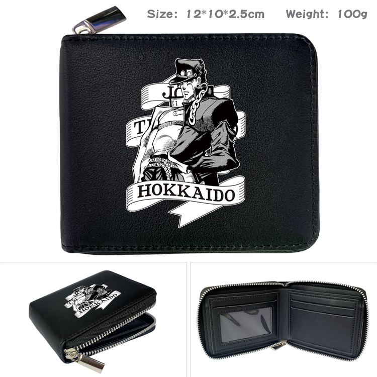 JoJos Bizarre Adventure Anime Full Color Short All Inclusive Zipper Wallet 10x12x2.5cm