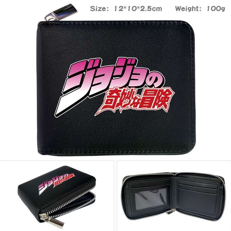JoJos Bizarre Adventure Anime Full Color Short All Inclusive Zipper Wallet 10x12x2.5cm