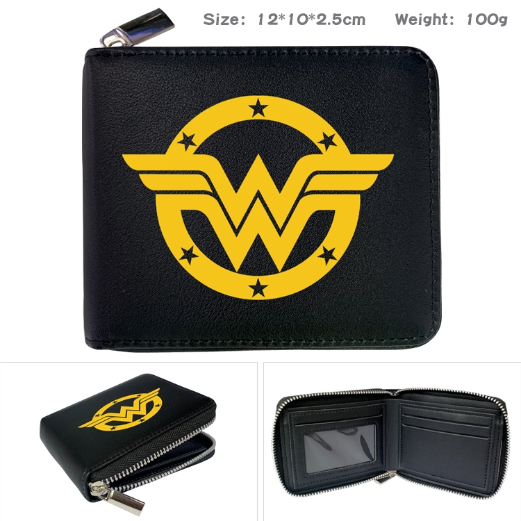 Super hero Anime Full Color Short All Inclusive Zipper Wallet 10x12x2.5cm