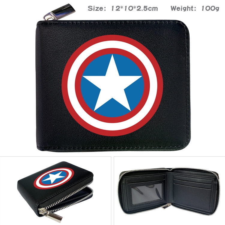 Super hero Anime Full Color Short All Inclusive Zipper Wallet 10x12x2.5cm