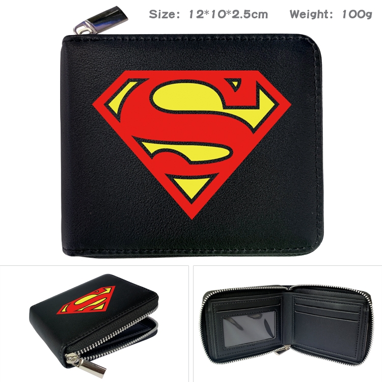 Super hero Anime Full Color Short All Inclusive Zipper Wallet 10x12x2.5cm